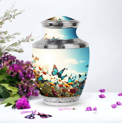 3 inch Classic Butterfly Aluminium Urn for Cremation Ashes