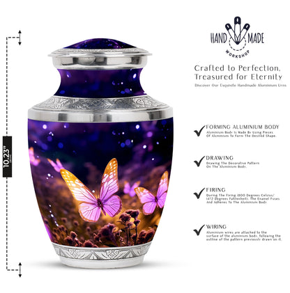 Large Butterflies Urn designed for burial, suitable for adult male or female ashes storage