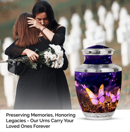 Large Butterflies Urn designed for burial, suitable for adult male or female ashes storage