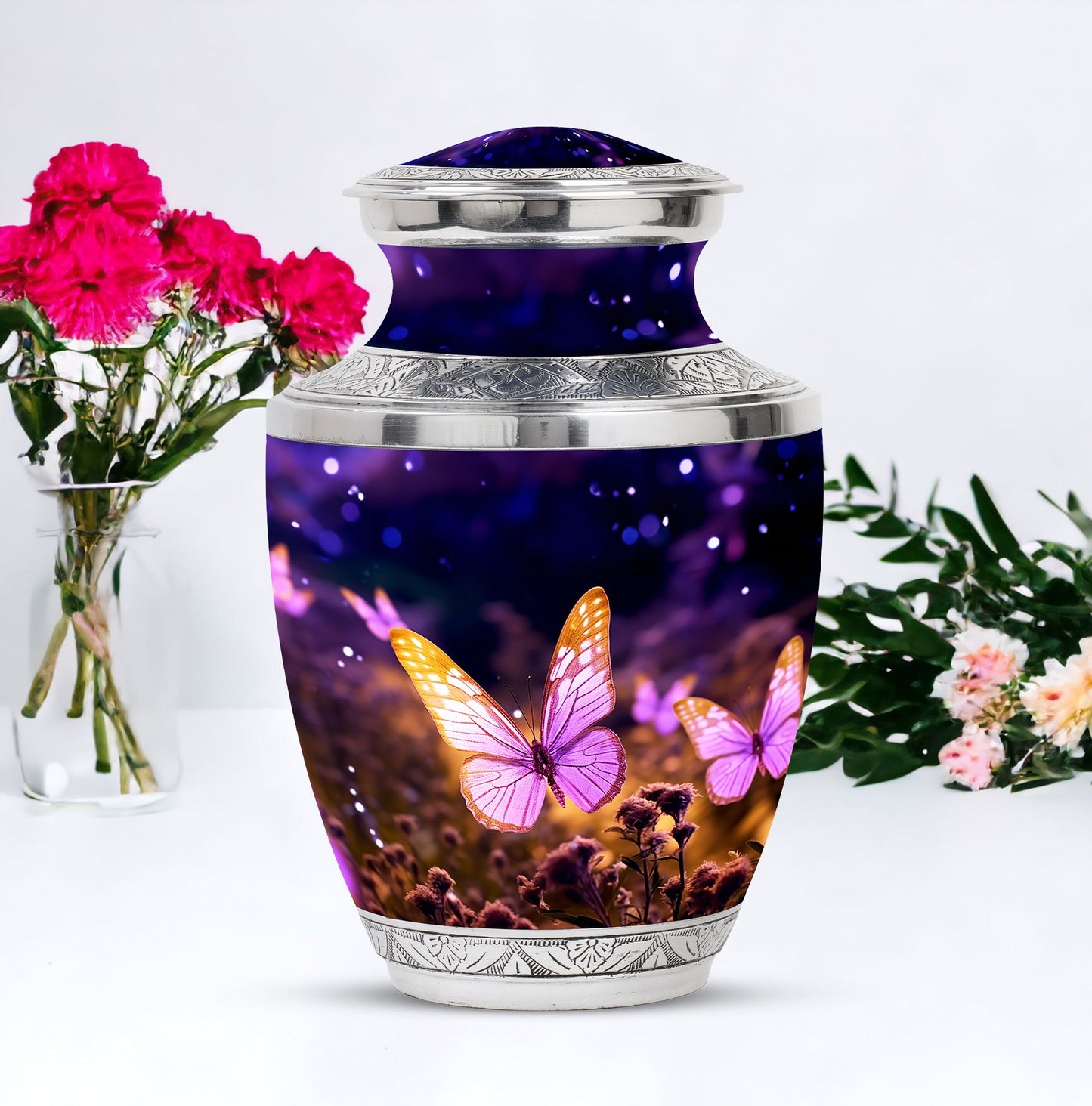 Large Butterflies Urn designed for burial, suitable for adult male or female ashes storage
