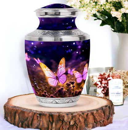 Large Butterflies Urn designed for burial, suitable for adult male or female ashes storage