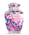 Colorful Butterflies 3-Inch Classic Urn made of Aluminium.