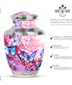 Colorful Butterflies 3-Inch Classic Urn made of Aluminium.