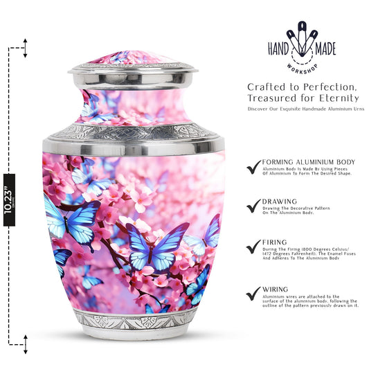 Colorful Butterflies 3-Inch Classic Urn made of Aluminium.