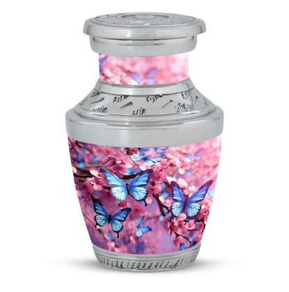 Colorful Butterflies 3-Inch Classic Urn made of Aluminium.