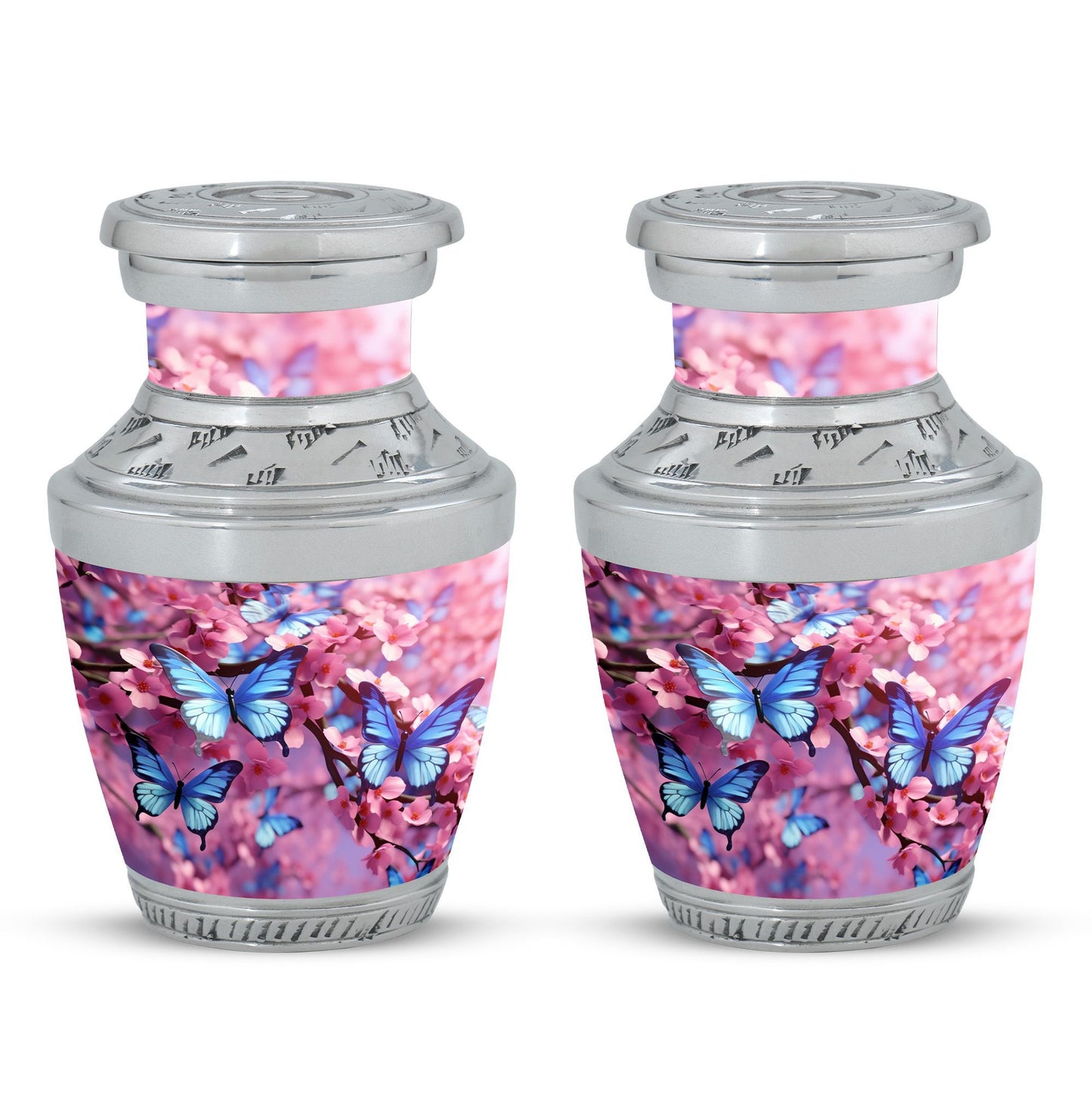 Colorful Butterflies 3-Inch Classic Urn made of Aluminium.