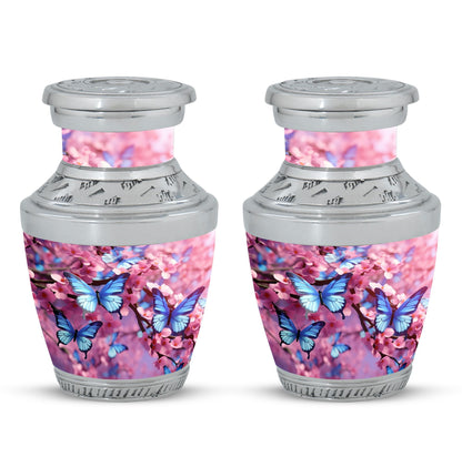 Colorful Butterflies 3-Inch Classic Urn made of Aluminium.