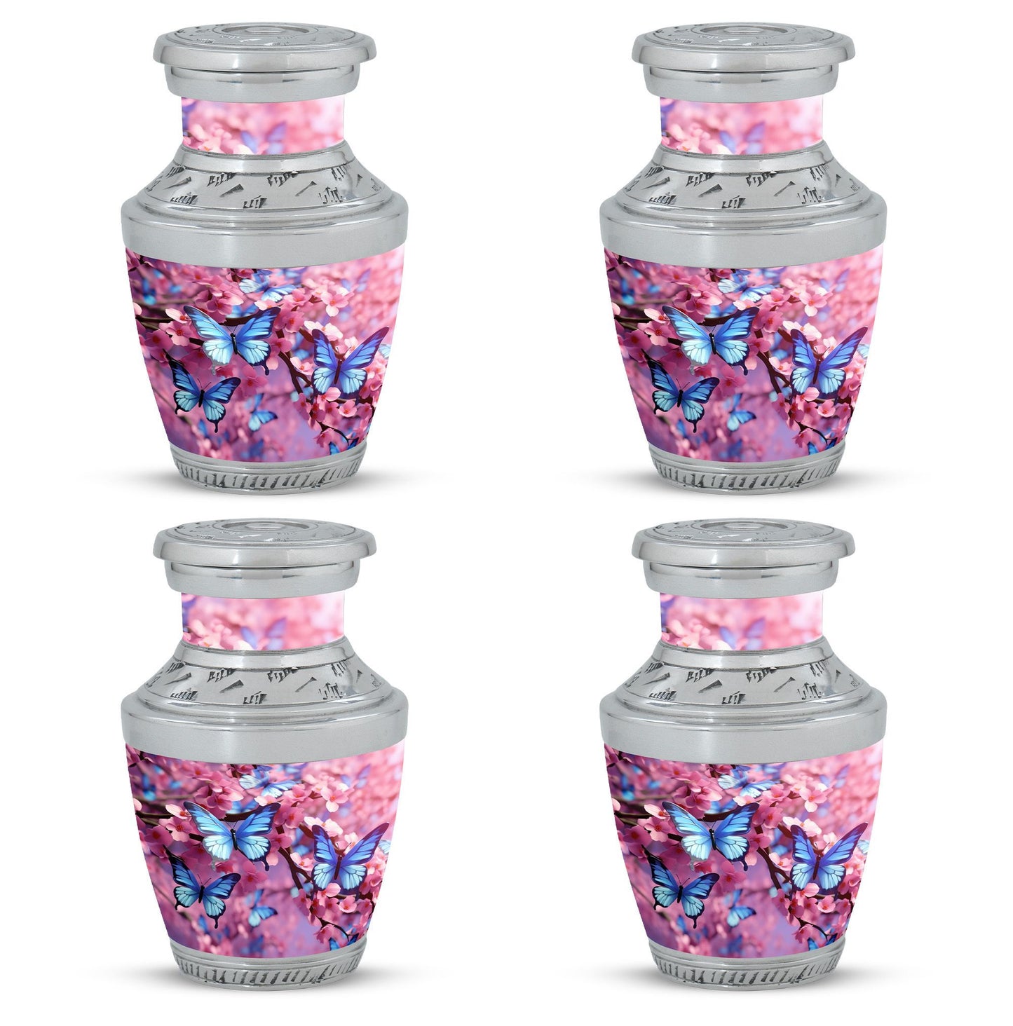Colorful Butterflies 3-Inch Classic Urn made of Aluminium.
