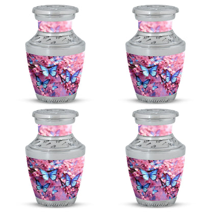 Colorful Butterflies 3-Inch Classic Urn made of Aluminium.