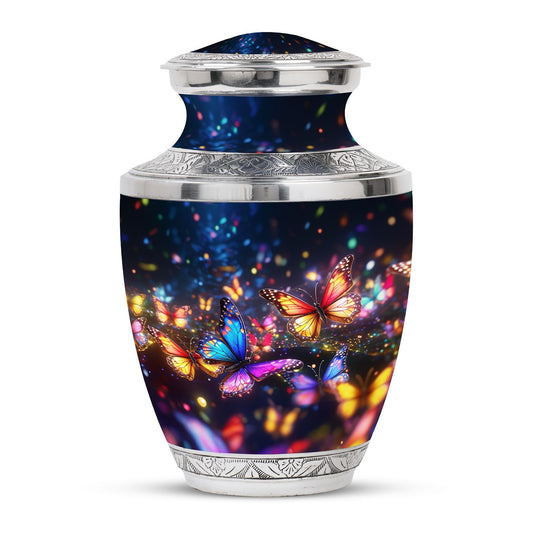 Classic 3-Inch Colorful Butterflies Cremation Urn.