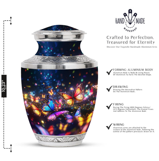 Classic 3-Inch Colorful Butterflies Cremation Urn.