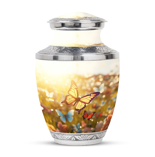 Classic 3-inch Butterflies Memorial Urn made of Aluminium