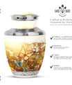Classic 3-inch Butterflies Memorial Urn made of Aluminium