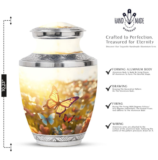 Classic 3-inch Butterflies Memorial Urn made of Aluminium