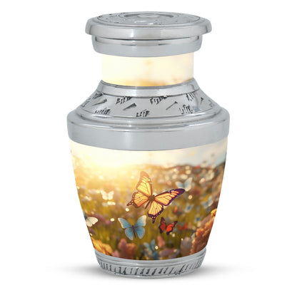 Classic 3-inch Butterflies Memorial Urn made of Aluminium