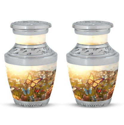 Classic 3-inch Butterflies Memorial Urn made of Aluminium