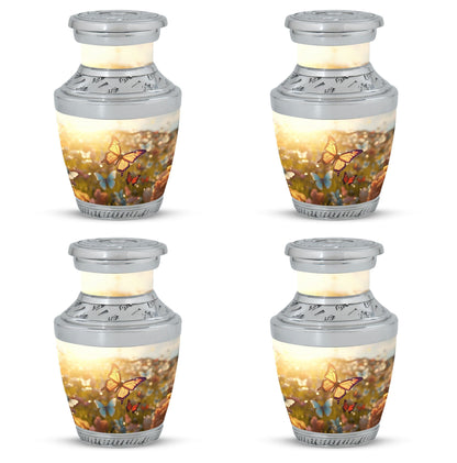 Classic 3-inch Butterflies Memorial Urn made of Aluminium