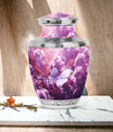 Classic purple butterflies urn for human ashes.