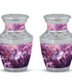 Classic purple butterflies urn for human ashes.