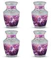 Classic purple butterflies urn for human ashes.