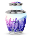 Classic 3-inch Purple Butterflies Aluminium Cremation Urn
