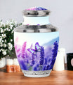 Classic 3-inch Purple Butterflies Aluminium Cremation Urn