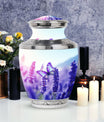 Classic 3-inch Purple Butterflies Aluminium Cremation Urn