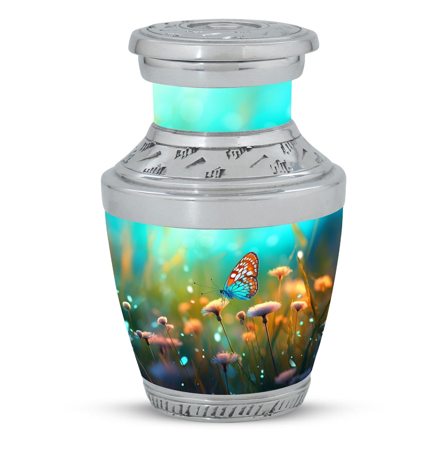Classic Purple Butterflies Urn, a unique Large Urn for Ashes