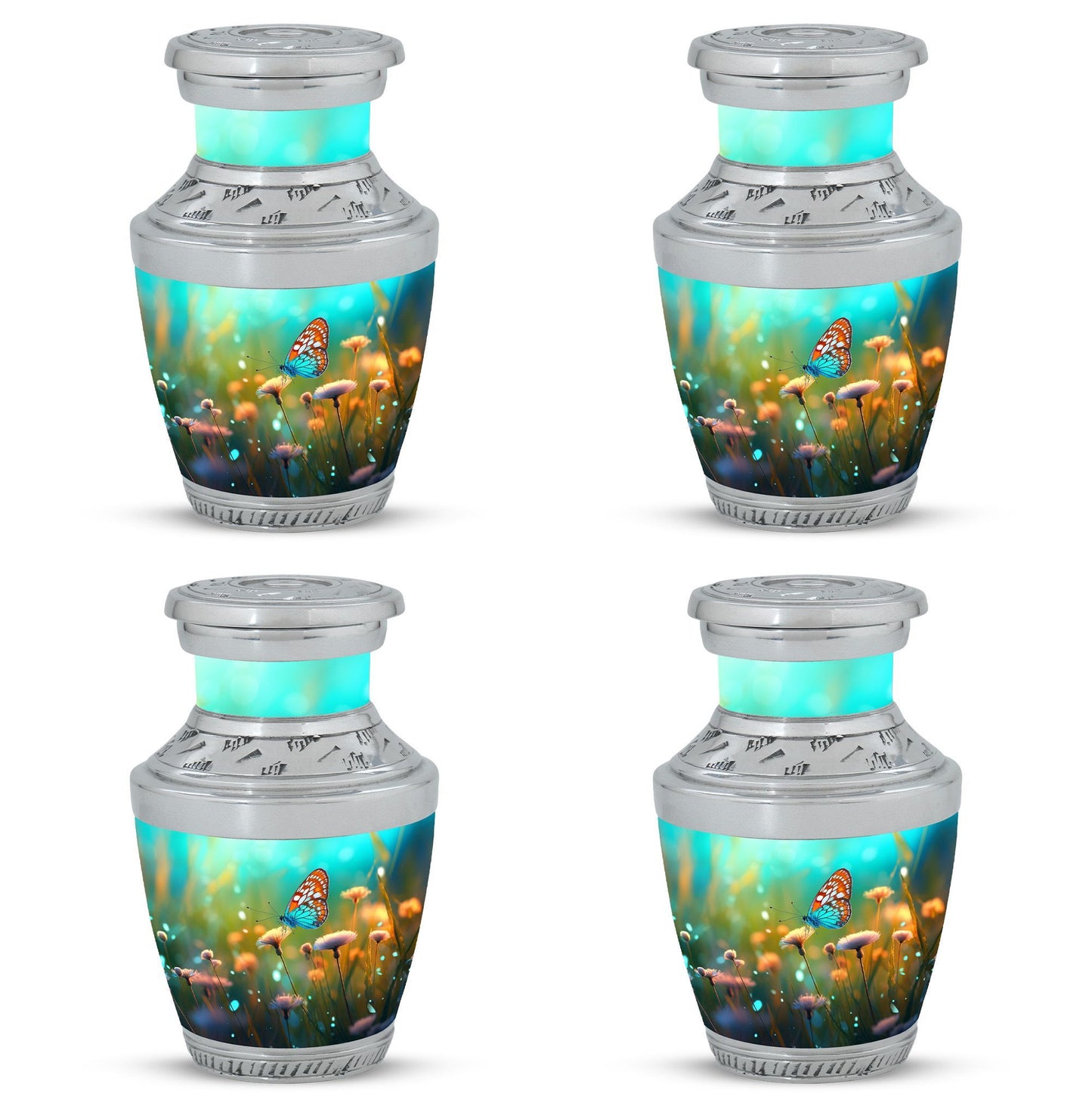 Classic Purple Butterflies Urn, a unique Large Urn for Ashes