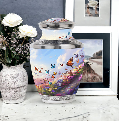 Fantasy Butterfly Urn for Human Ashes, Large Classic Urn.