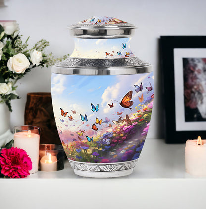Fantasy Butterfly Urn for Human Ashes, Large Classic Urn.