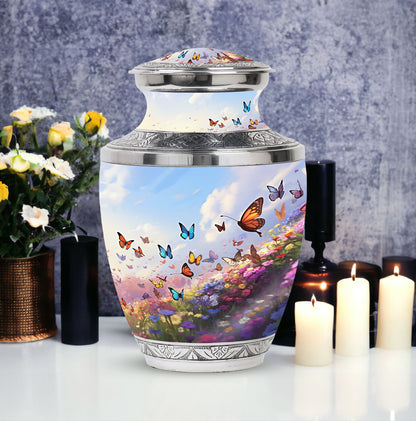 Fantasy Butterfly Urn for Human Ashes, Large Classic Urn.