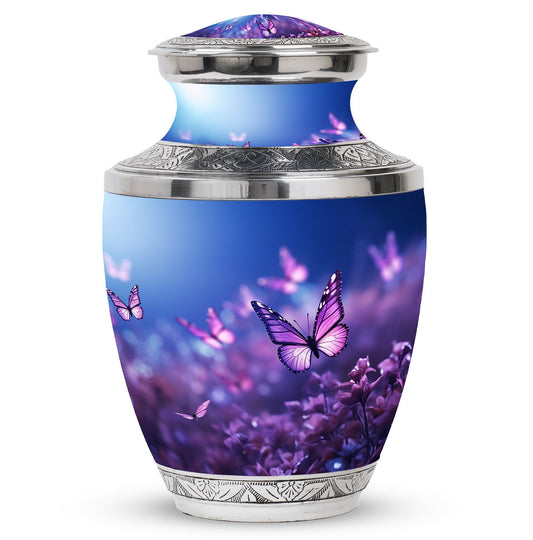 Purple Butterfly Urn for Ashes, 3-inch, Classic Design.