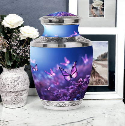 Purple Butterfly Urn for Ashes, 3-inch, Classic Design.