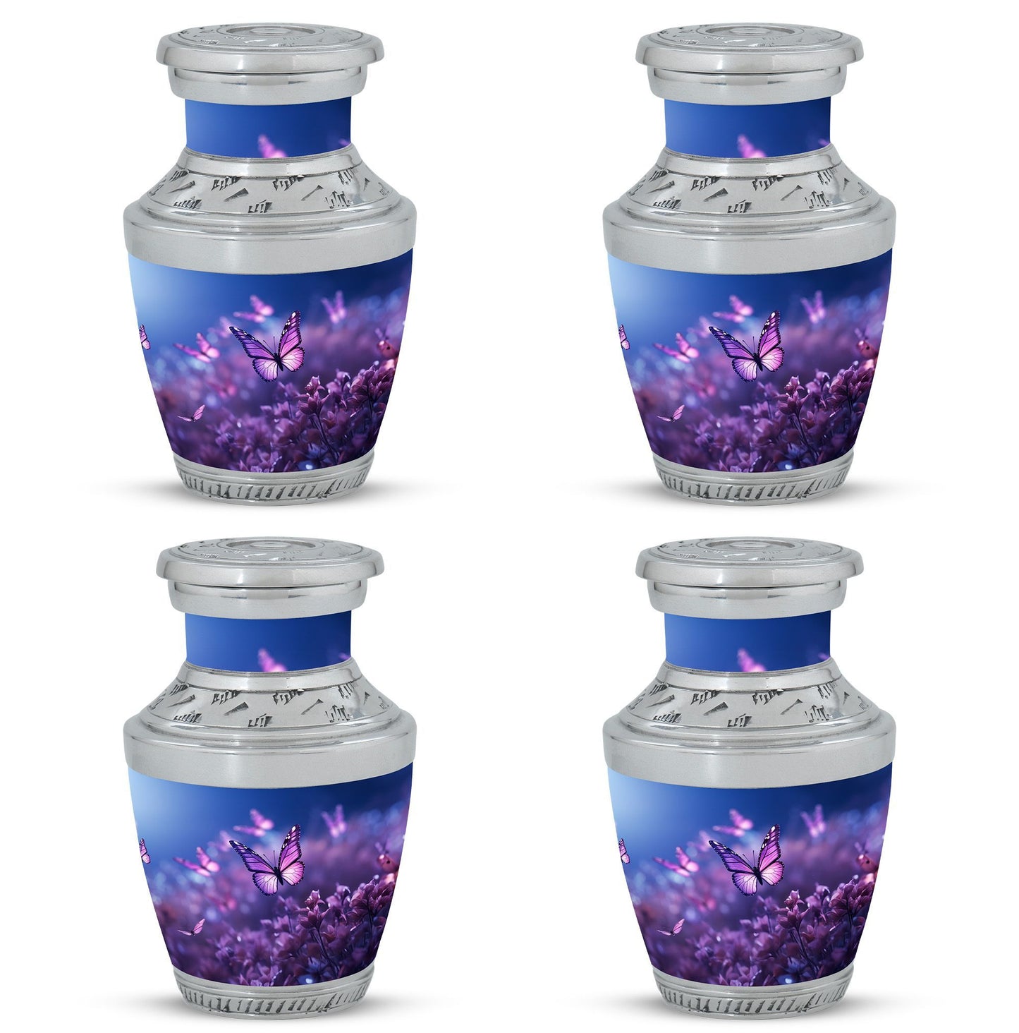 Purple Butterfly Urn for Ashes, 3-inch, Classic Design.