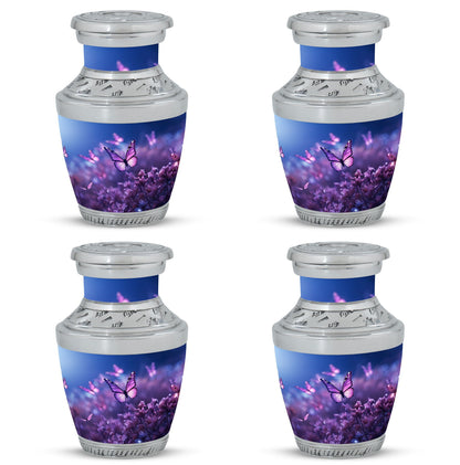 Purple Butterfly Urn for Ashes, 3-inch, Classic Design.
