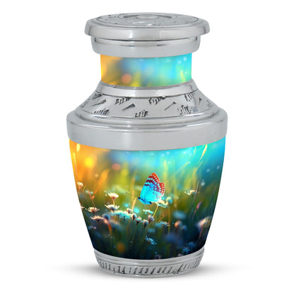 Personalized Butterfly Fly Sunset Meadow Memorial Urn