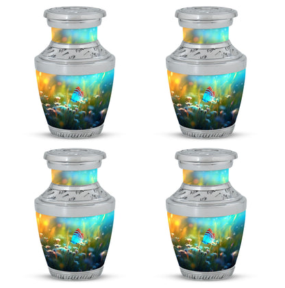 Personalized Butterfly Fly Sunset Meadow Memorial Urn