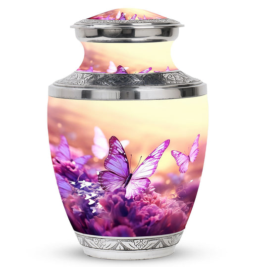 Customizable 3-inch Butterfly in Meadow Urn for Human Ashes.