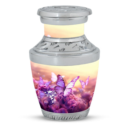 Customizable 3-inch Butterfly in Meadow Urn for Human Ashes.