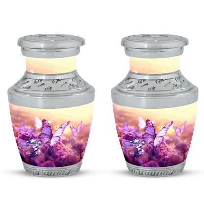 Customizable 3-inch Butterfly in Meadow Urn for Human Ashes.