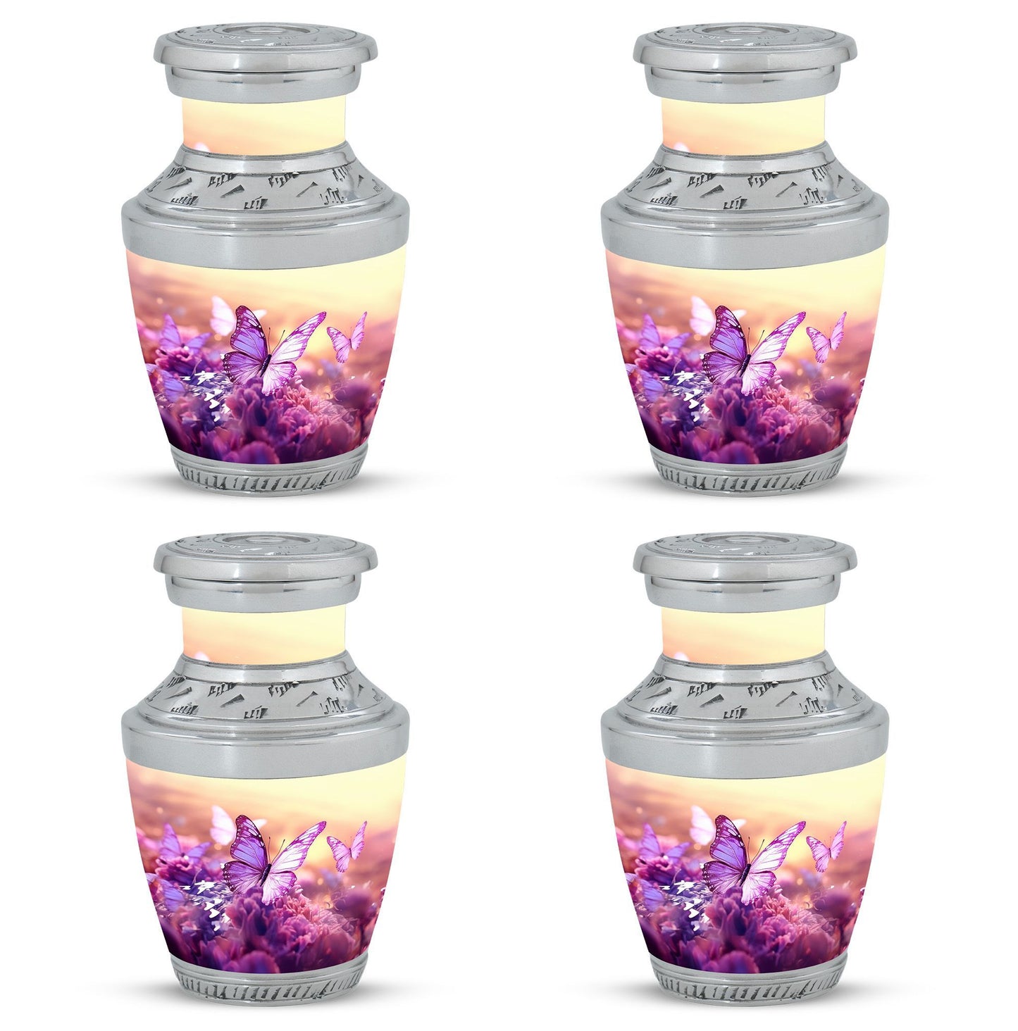Customizable 3-inch Butterfly in Meadow Urn for Human Ashes.
