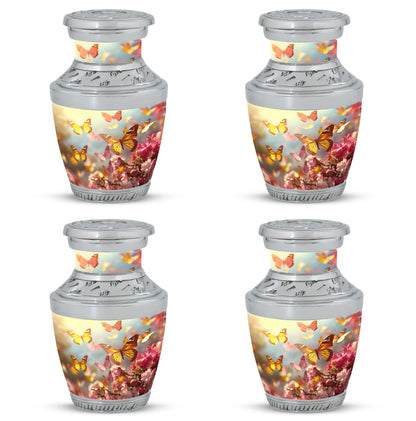 Colorful Butterflies Urn for cremation, a 10 inch large urn