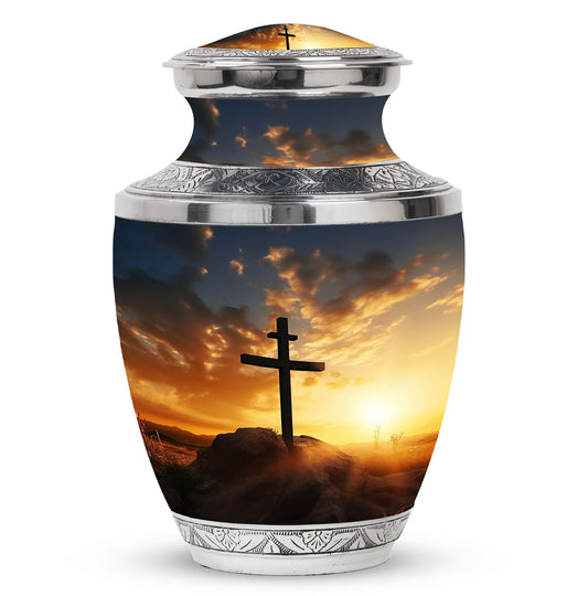 Large classic Christ Urn in blue sky