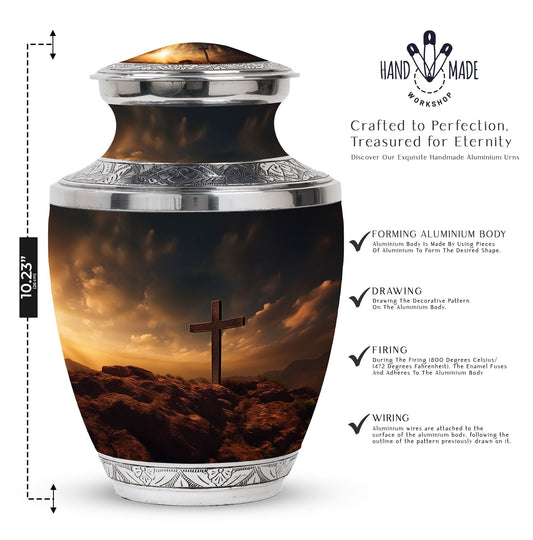 Jesus Crucifixion 3-inch Classic Aluminium Urn