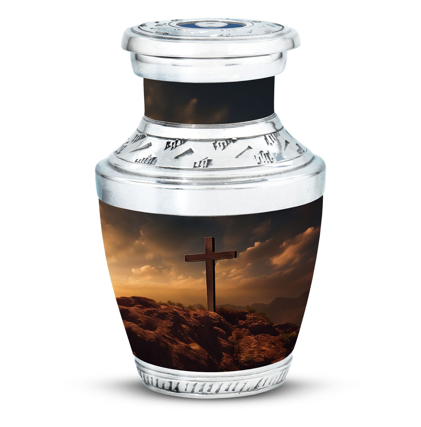 Jesus Crucifixion 3-inch Classic Aluminium Urn