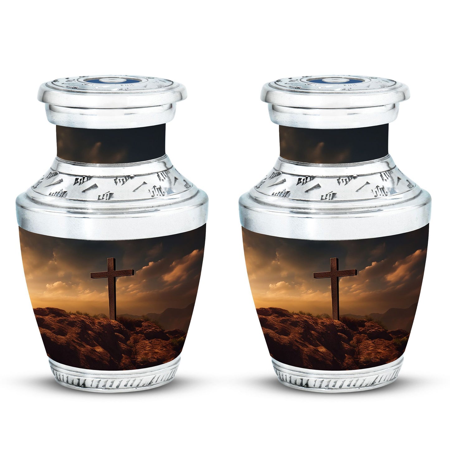 Jesus Crucifixion 3-inch Classic Aluminium Urn