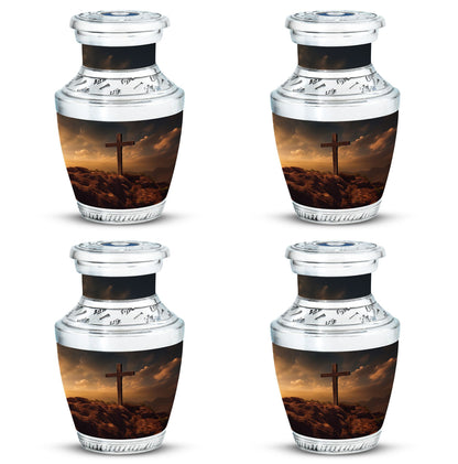 Jesus Crucifixion 3-inch Classic Aluminium Urn