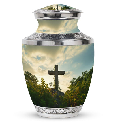 Urn for Cremation, Jesus Christ Cross shaped memorial urn.