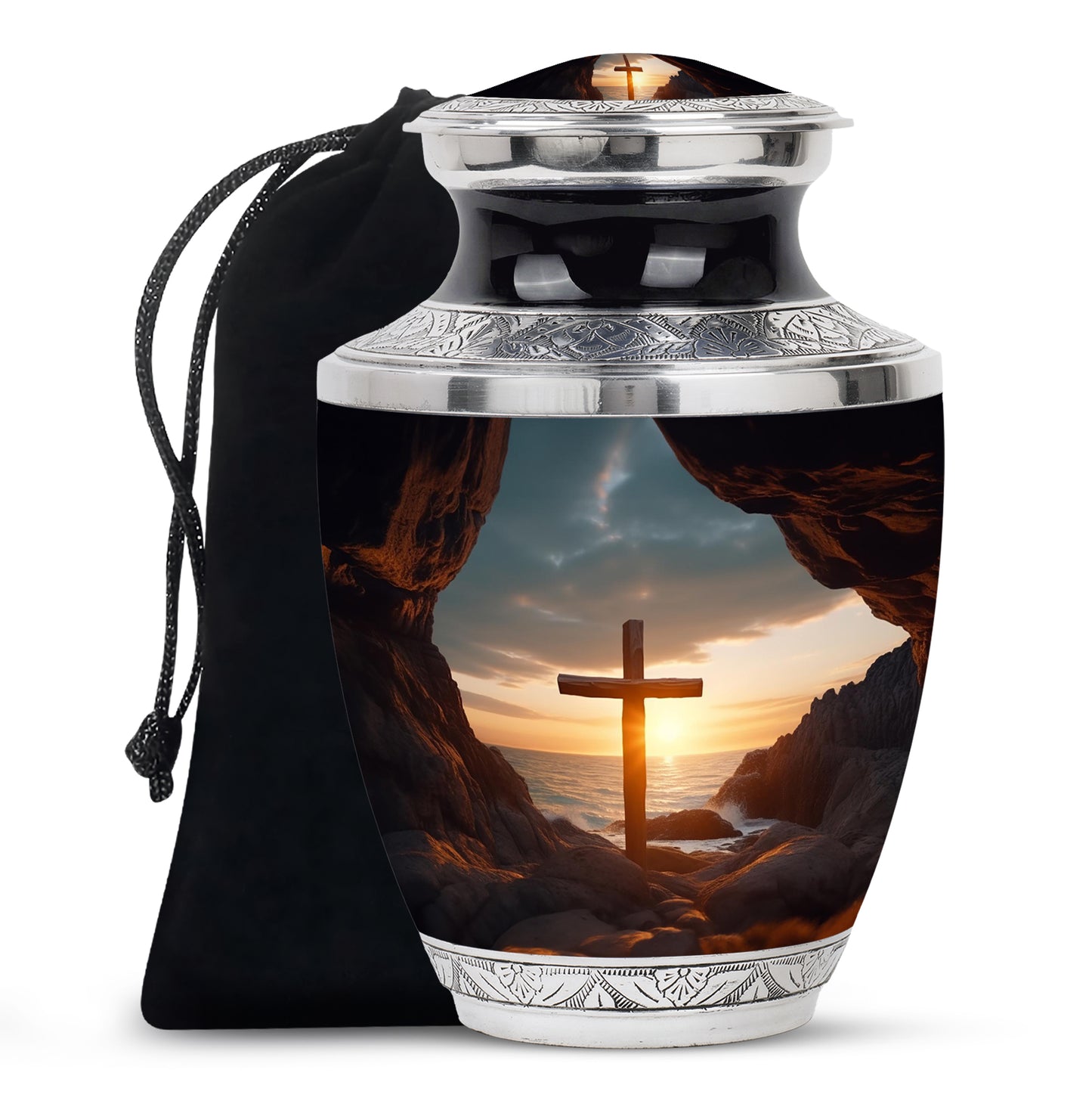 Cross Sacred & Solemn Memorial Cremation Urn For Mom and Dad